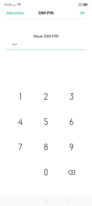 Geben Sie Ihre Neue SIM-PIN ein und wählen Sie OK