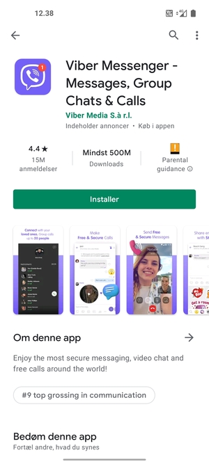 Vælg Installer