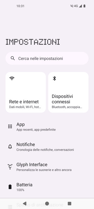Seleziona Rete e internet