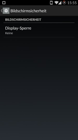 Wählen Sie Display-Sperre