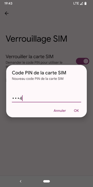 Saisissez votre Nouveau code PIN de la carte SIM et sélectionnez OK