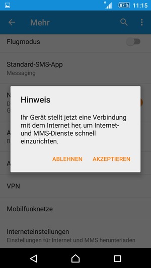 Wählen Sie AKZEPTIEREN
