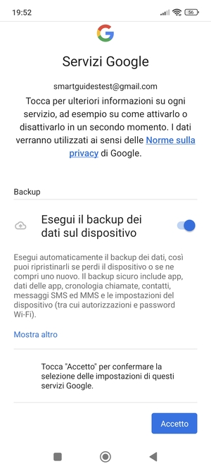 Seleziona Accetto