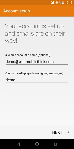 Give your account a name and enter your name. Select NEXT