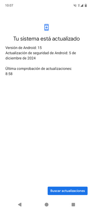 Si su teléfono está actualizado,  verá la siguiente pantalla