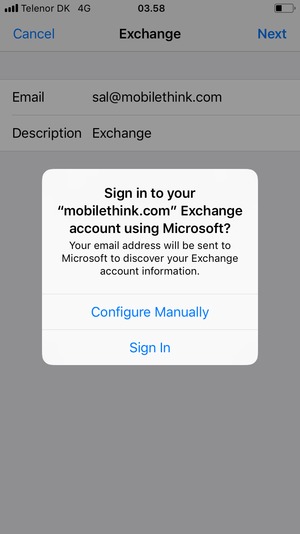 Select Configure Manually