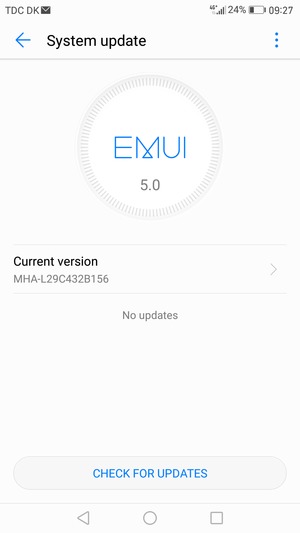 If your phone is up to date, you will see the following screen