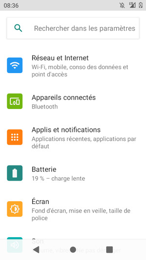 Sélectionnez Réseau et Internet