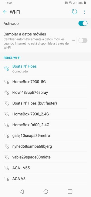 Ahora está conectado a la red Wi-Fi