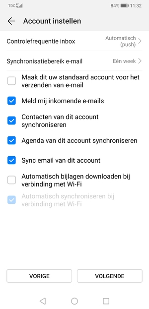 Selecteer VOLGENDE