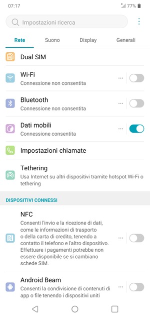 Seleziona Rete