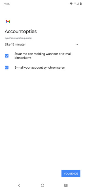 Selecteer VOLGENDE