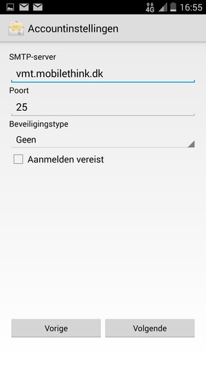 Haal het vinkje uit het Aanmelden vereist. selectievakje en selecteer Volgende