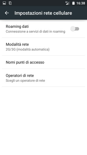 Seleziona Modalità rete