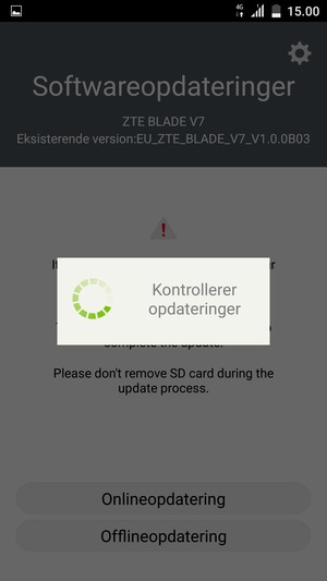 Afvent at søgningen er afsluttet