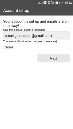 Give your account a name and enter your name. Select Next