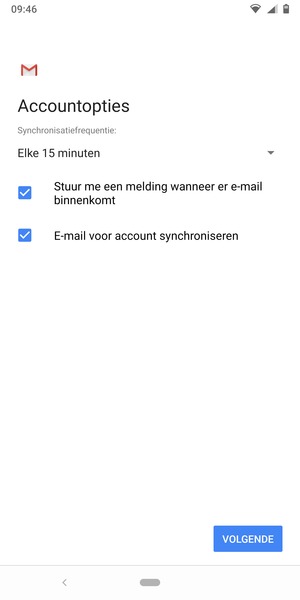 Selecteer VOLGENDE