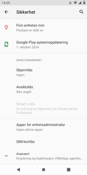 Bla til og velg SIM-kortlås