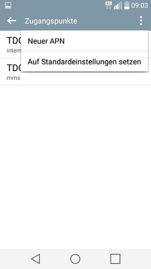 Wählen Sie Auf Standardeinstellungen setzen