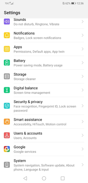 Scroll to and select Security & privacy