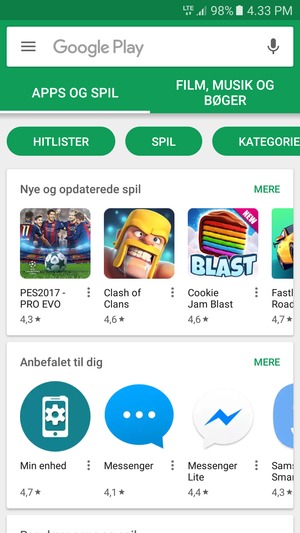 Vælg søgefeltet