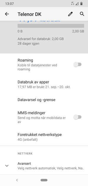 Velg Avansert