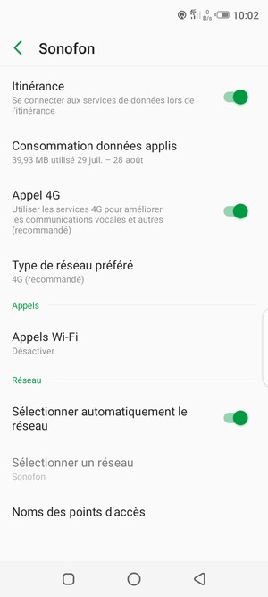 Sélectionnez Noms des points d'accès