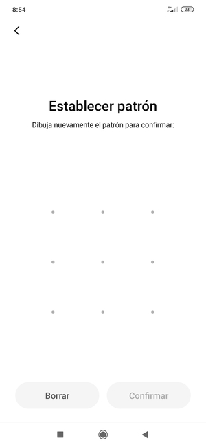 Dibuje de nuevo el patrón de desbloqueo