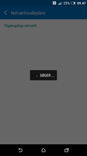 Afvent at søgningen er afsluttet
