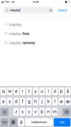 Skriv inn applikasjonsnavnet og velg Søk