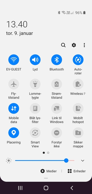 Slå Wi-Fi og Bluetooth fra