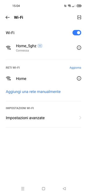 Ora sei connesso alla rete Wi-Fi