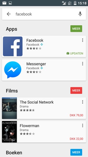 Selecteer de app