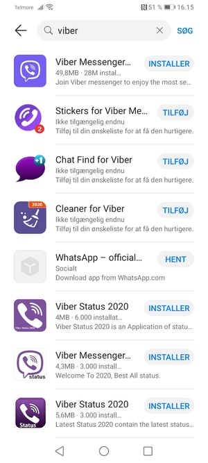 Vælg appen