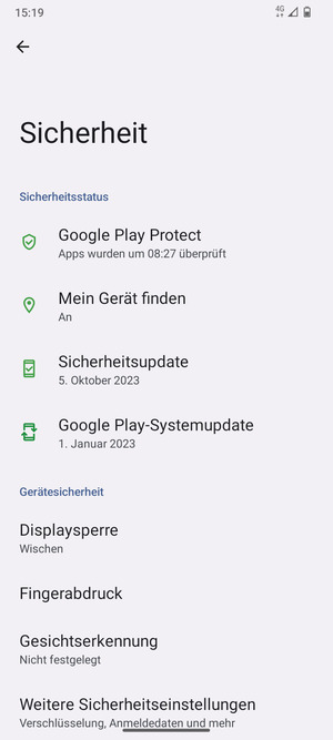 Wählen Sie Displaysperre
