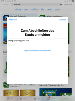 Geben Sie Apple-ID-Benutzername und Passwort ein. Wählen Sie Anmelden