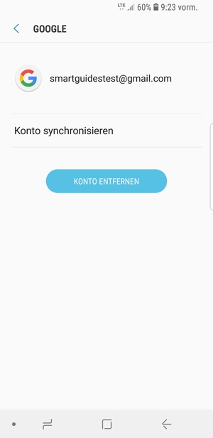 Wählen Sie Konto synchronisieren
