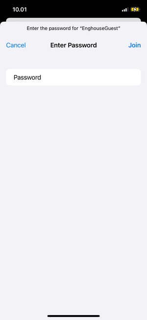 Enter the Wi-Fi password and select Join