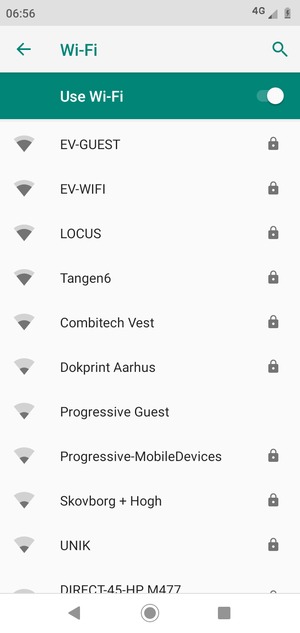 Select the wireless network you want to connect to