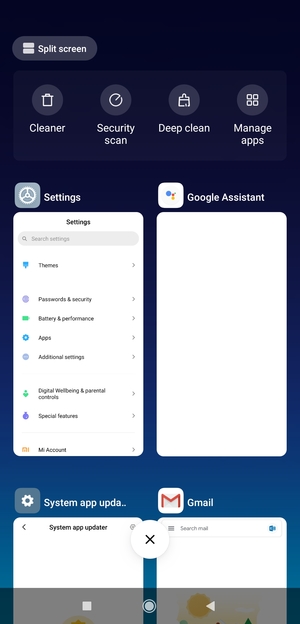 Select the Delete icon to close all running apps