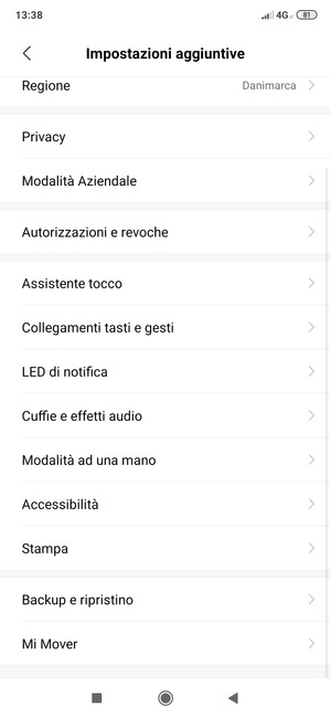 Scorri e seleziona Backup e ripristino