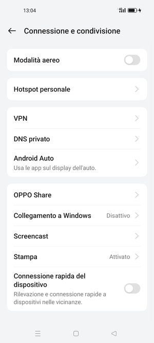 Seleziona Hotspot personale