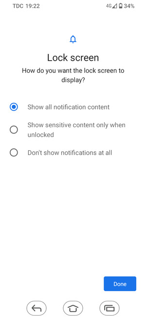 Select your preferred option and select Done