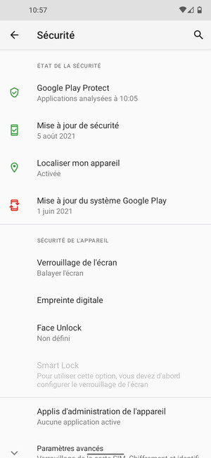 Pour activer votre écran de verrouillage, sélectionnez Verrouillage de l'écran