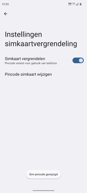 Uw Sim-pincode is gewijzigd