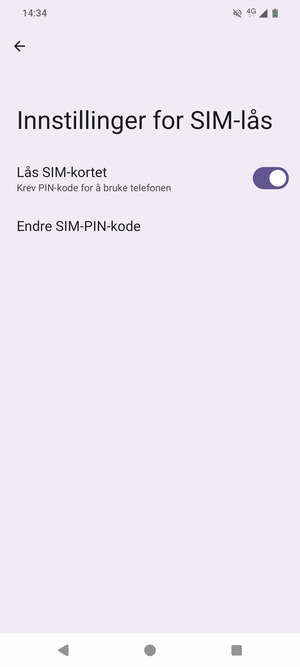 Velg Endre SIM-PIN-kode