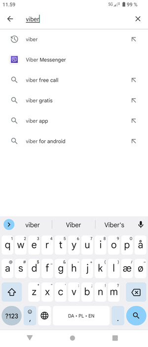 Indtast navnet på appen og vælg Søg