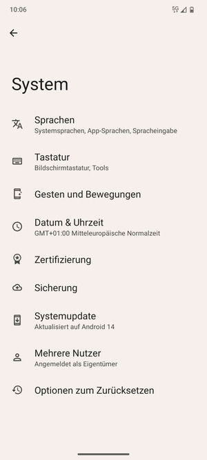 Wählen Sie Systemupdate
