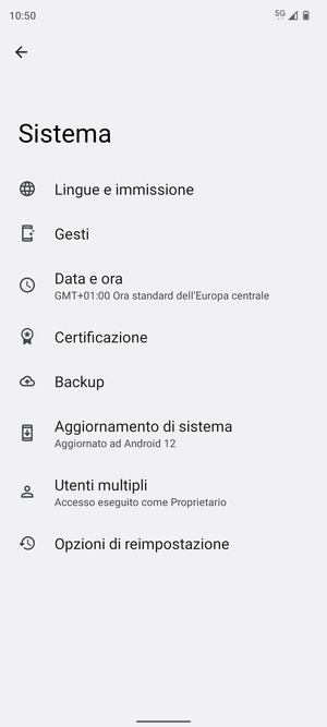 Seleziona Aggiornamento di sistema
