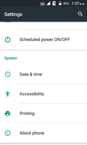 Scroll to and select About phone